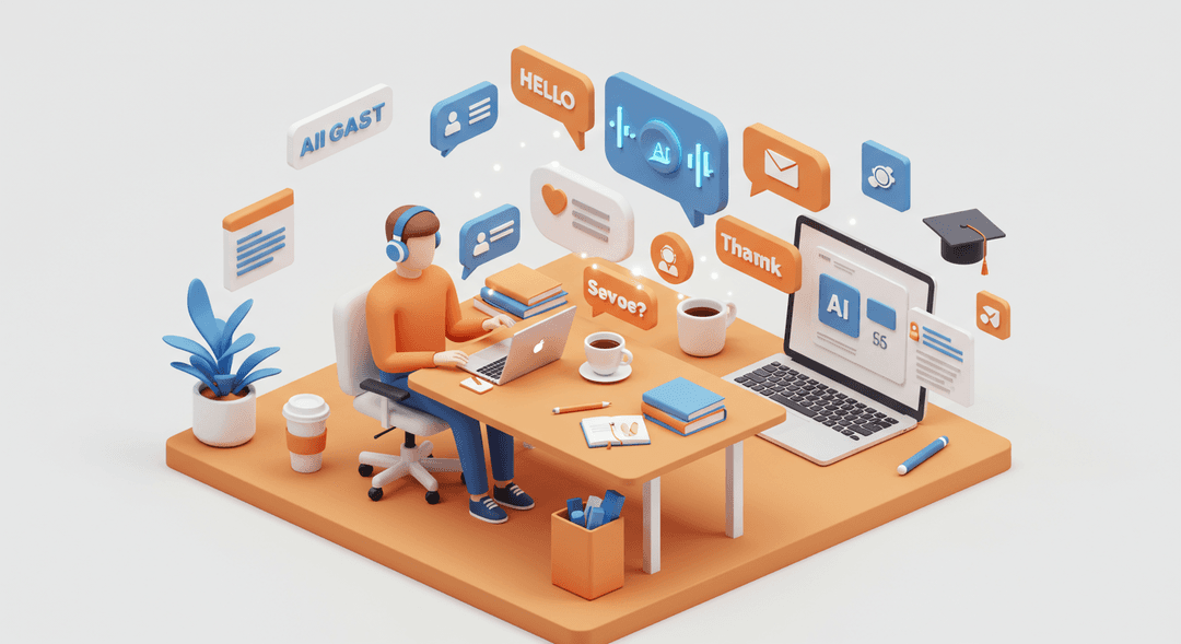 AI English Learning Illustration